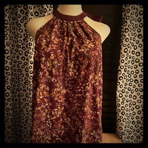Purple floral print dress